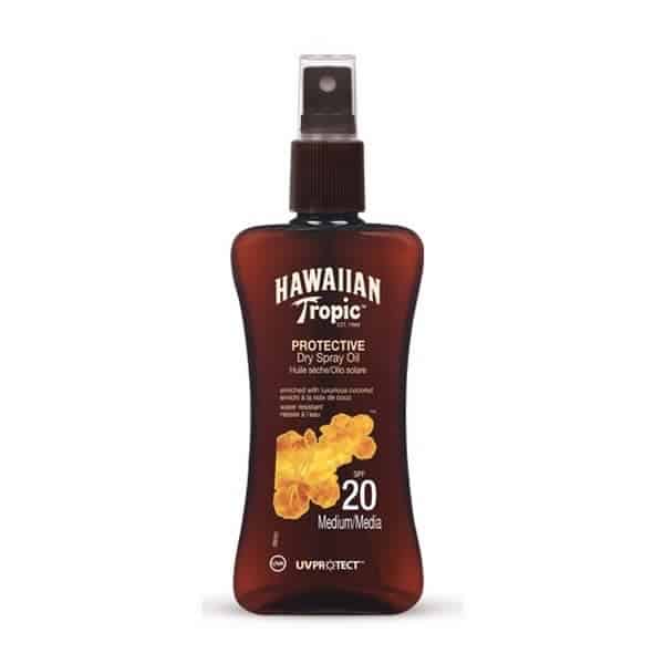 hawaiian tropic protective dry spray oil spf20 medium 200ml