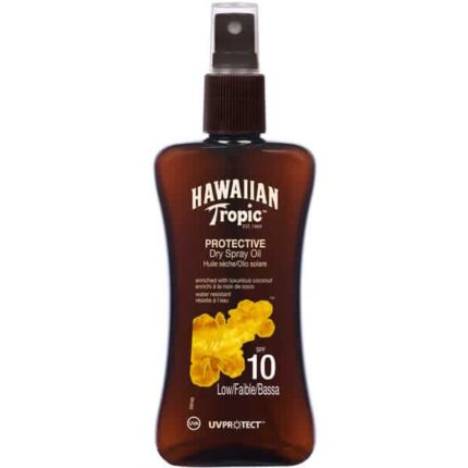 hawaiian tropic protective dry spray oil spf10 low 200ml