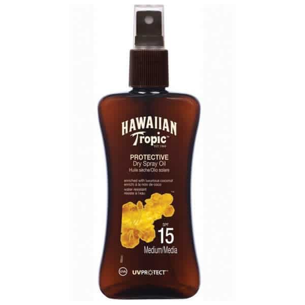 hawaiian tropic protective dry spray oil spf15 medium 200ml