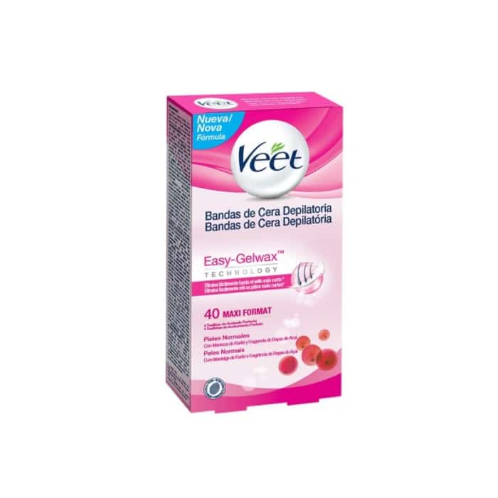 veet easy gelwax depilatory wax bands normal skin 40 units