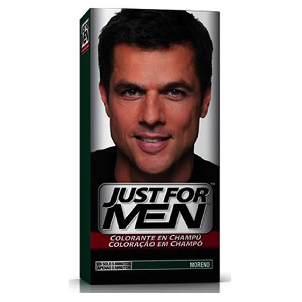 just for men shampoo in haircolor dark brown black 66ml