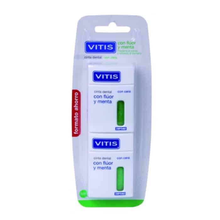 vitis dental tape with fluoride and mint 2x50m