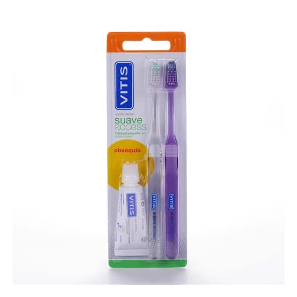 vitis double set den access soft toothbrush toothpaste