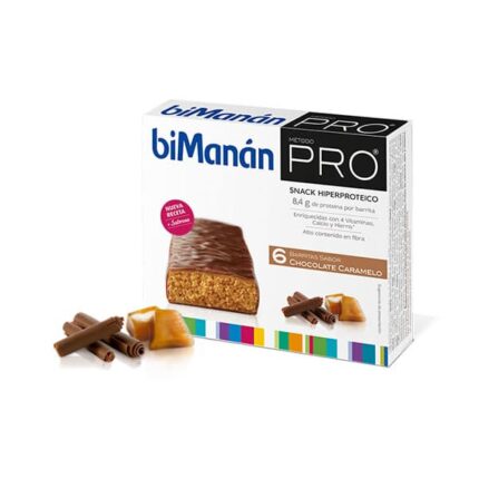 bimanán befit chocolate y caramel bar 6 units