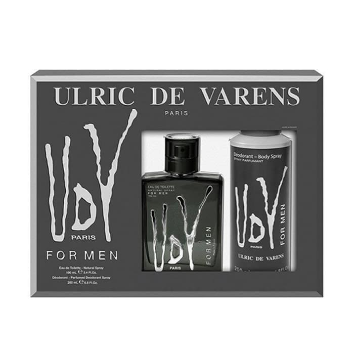 ulric de varens udv black for men eau de toilette spray 100ml set 2 pieces