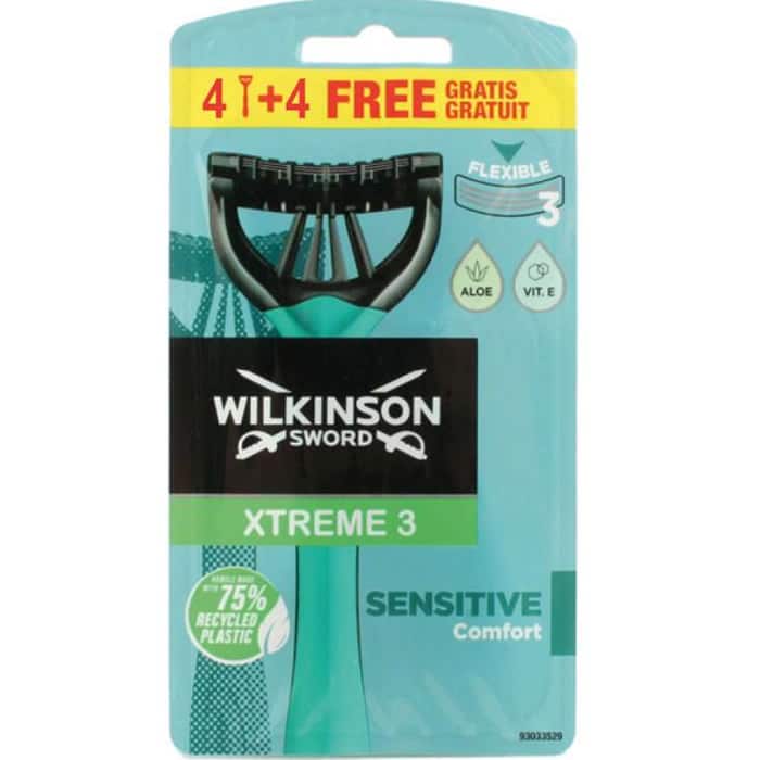 wilkinson extreme3 disposable razor 8 units