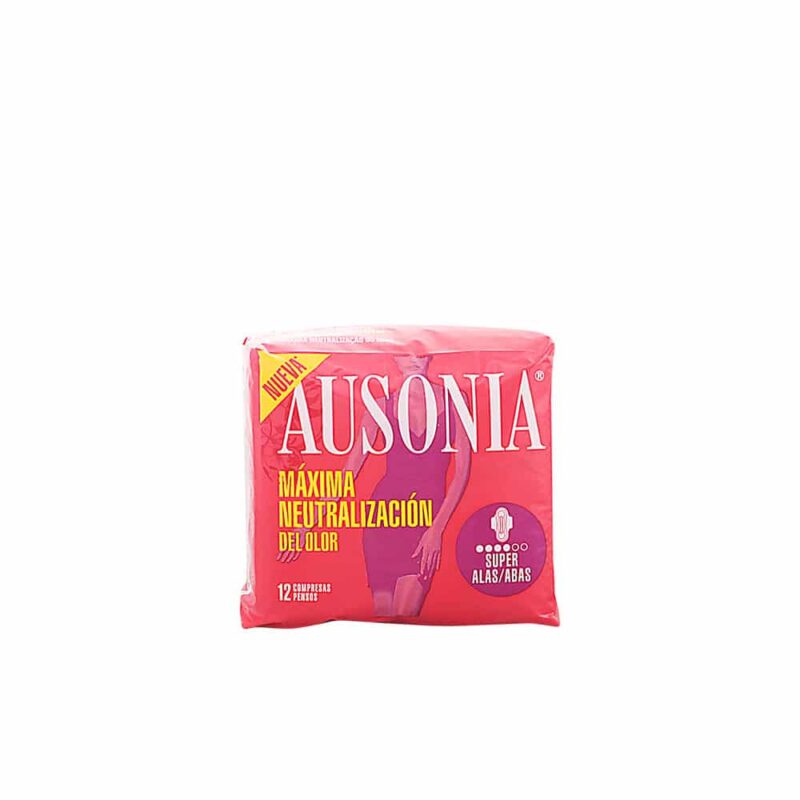 ausonia super plus with wings sanitary towels 12 units