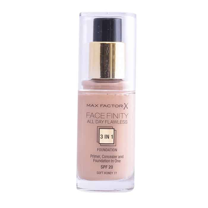 max factor facefinity 3 in 1 primer, concealer and foundation spf20 77 softhoney 30ml