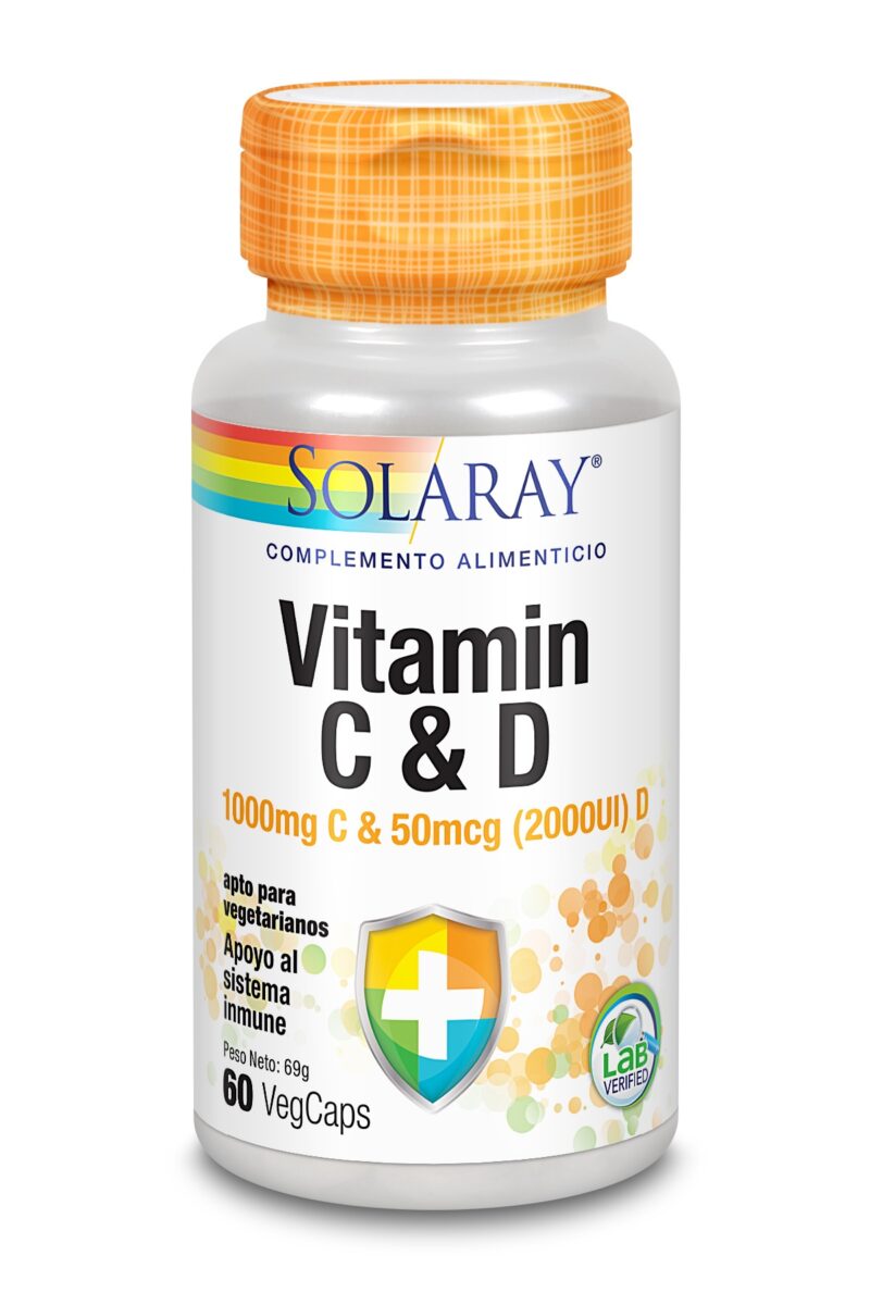 Solaray Vitamina C y D 60 Vcaps