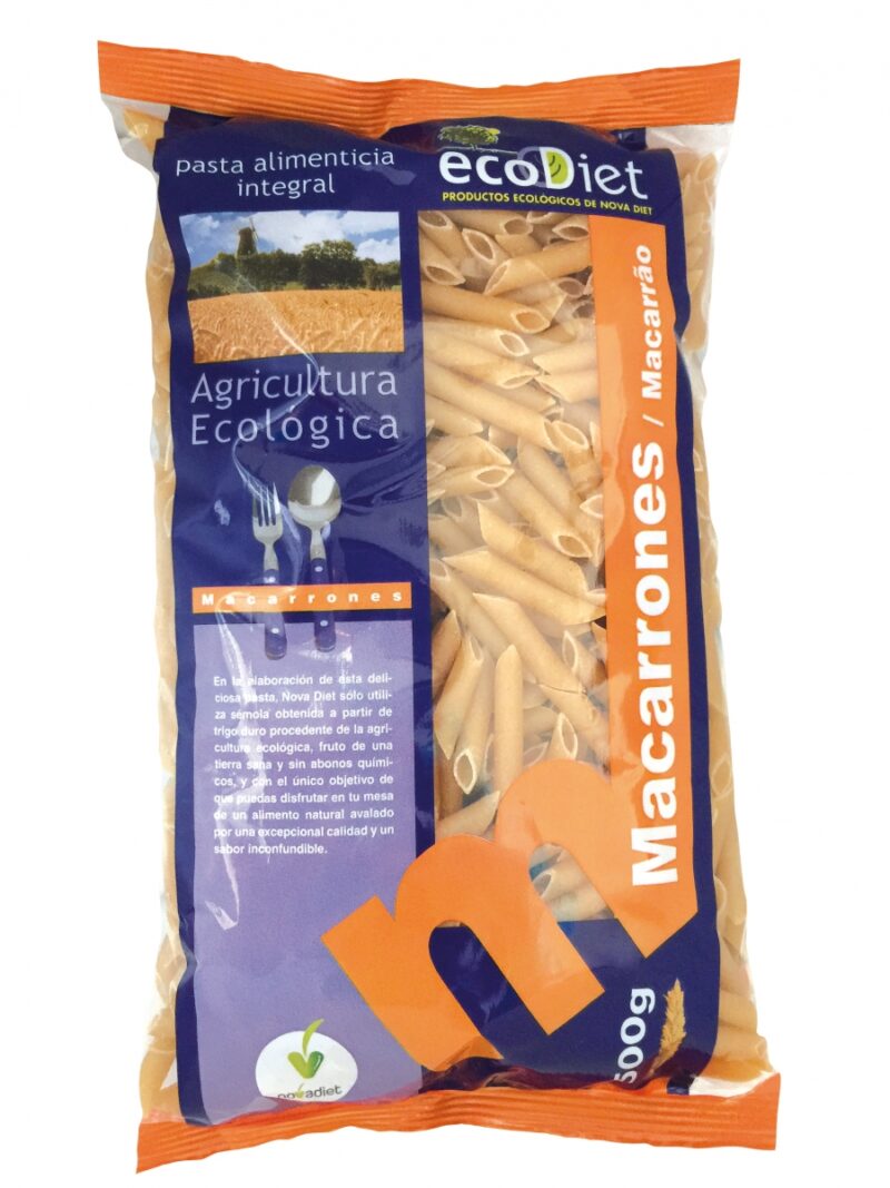 Novadiet Macarrones Integrales Ecodiet 500g