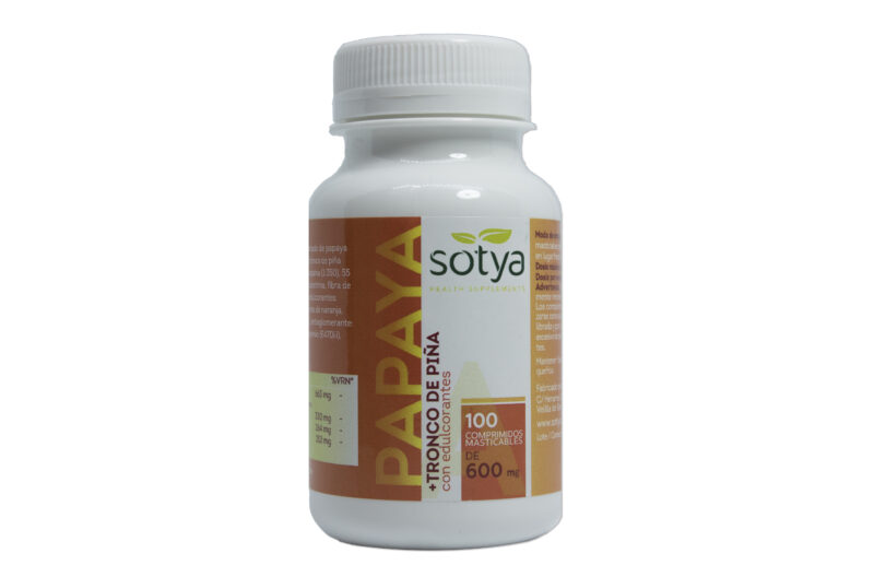 Sotya Papaya Tronco De Piña 600 Mg 100 Comp