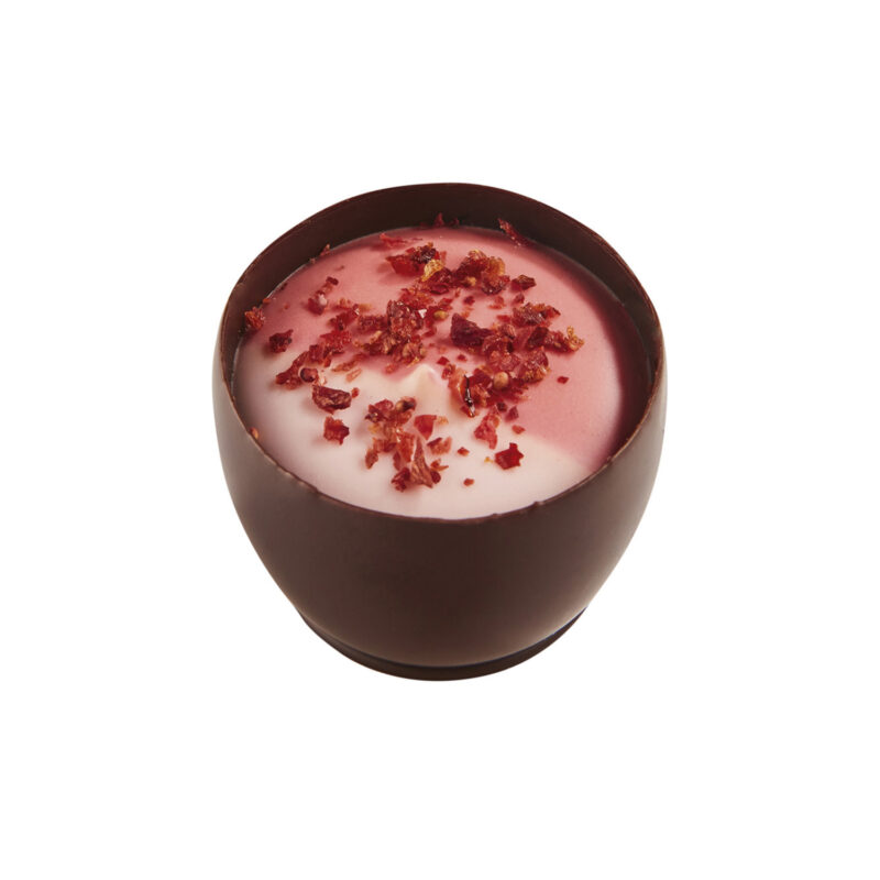 Mary - raspberry ganache with a duo of raspberry and strawberry crème topping 14g