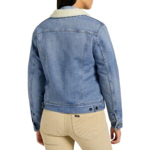 Lee Women's Blue Cotton Bomber Jacket